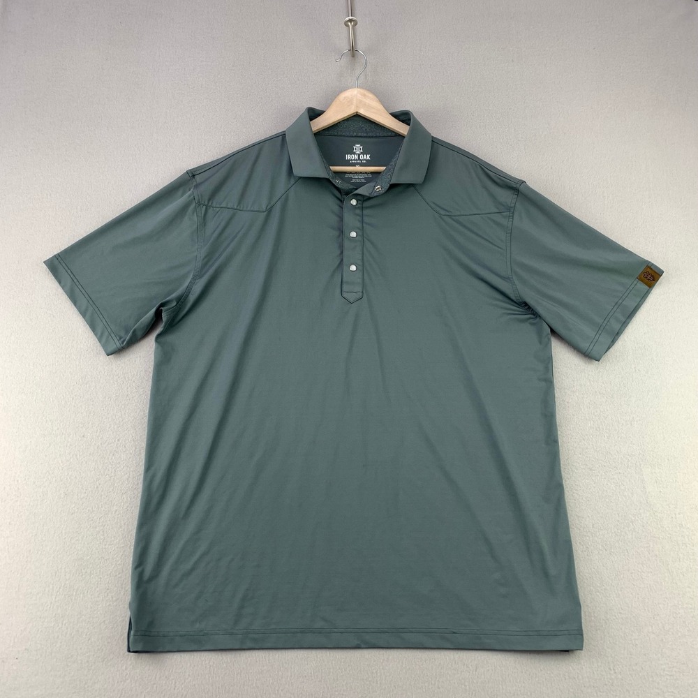 Iron Oak Pearl Snap Polo Shirt Mens XL The Matlock Teal Performance Western Golf